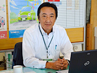 Shop manager Mr. Fujii at Bihoro Shop, Kitami Toyopet